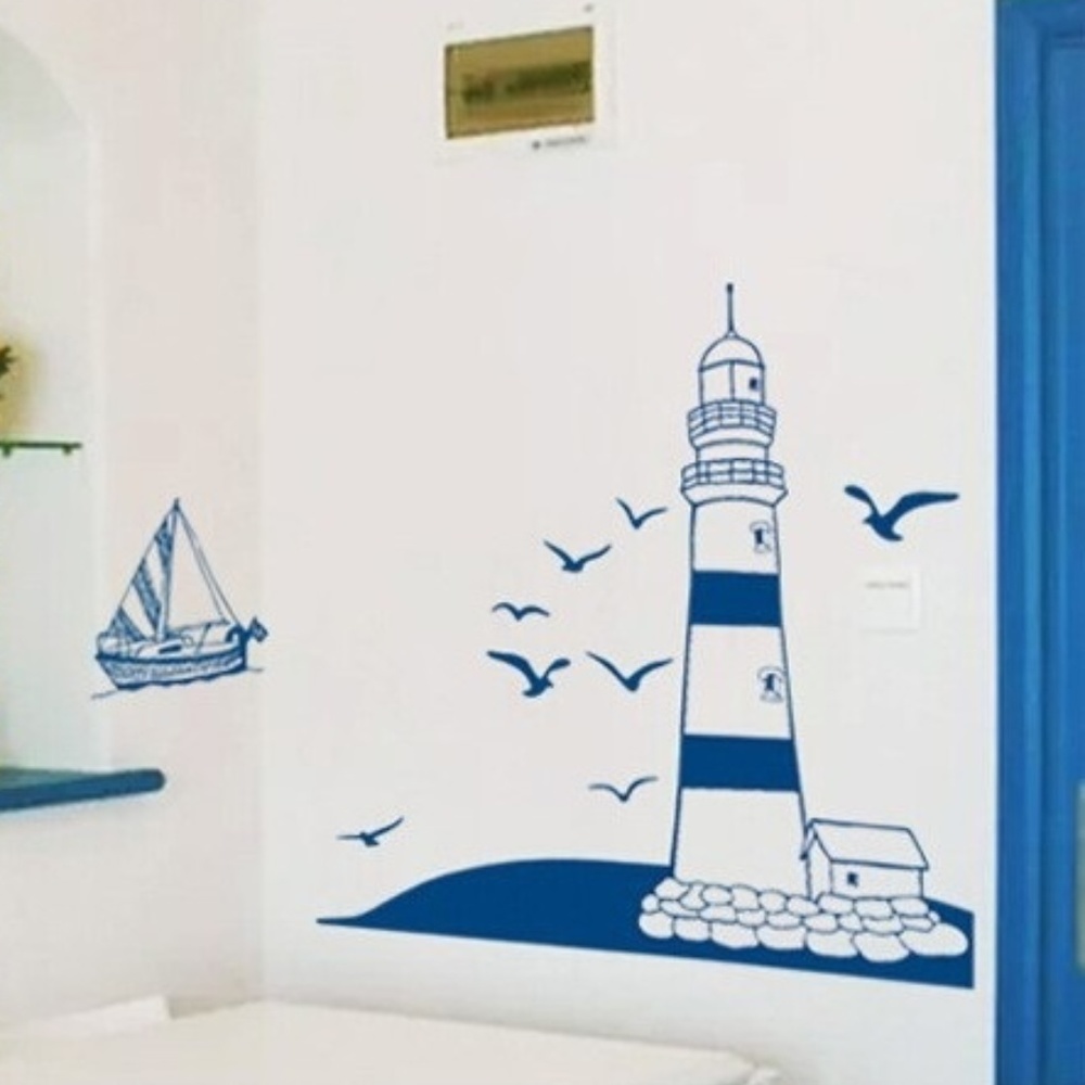 Lighthouse, Boat Wall Decal, Nautical Stickers - Picture 4 of 5